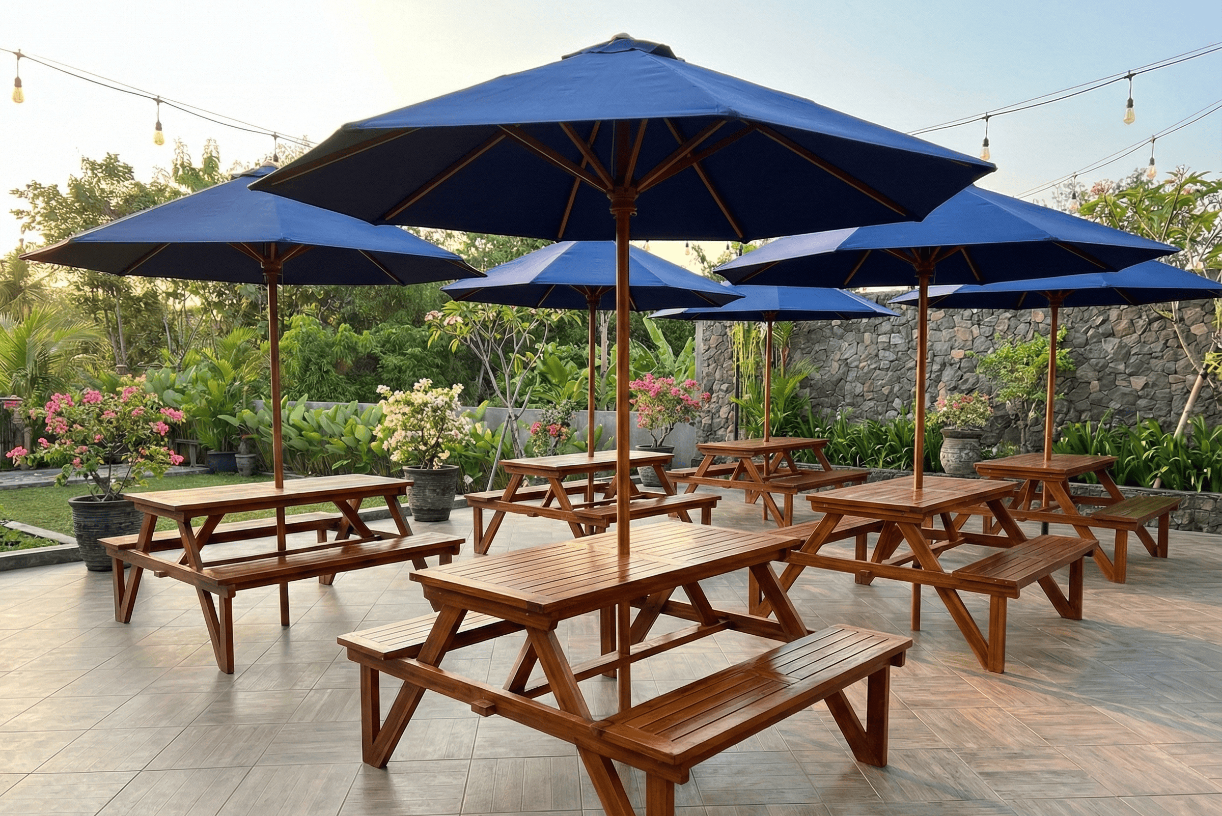 Meja Payung Jati Premium Jepara - Furniture Custom Akasuma